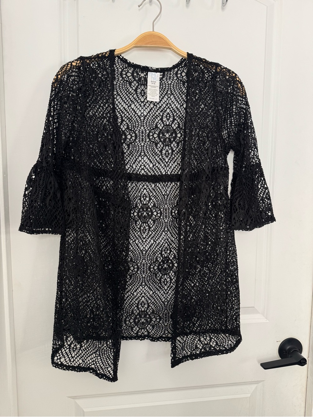 Time and Tru Black Swim Coverup